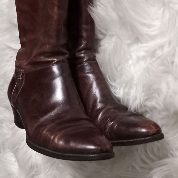 Salvatore Ferragamo sz 6B brow knee high inner zip boots. - Picture 10 of 14